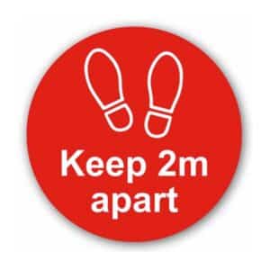 Covid-19 Keep 2mtr Apart (Floor Graphic) 200mm diameter