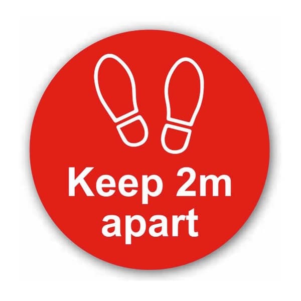 Covid-19 Keep 2mtr Apart (Floor Graphic) 200mm diameter