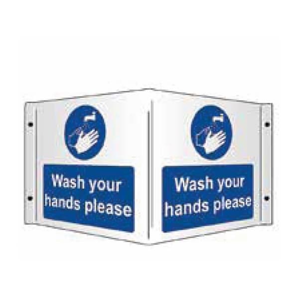 Wash Your Hands Please (3D Projecting) 1mm Rigid PVC 430 x 200mm